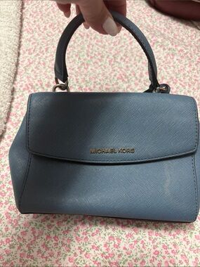Michael Kors Dusty Blue Saffiano Top-Handle Satchel